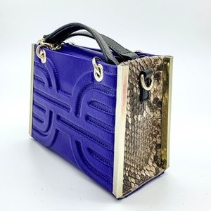 NWOT HEIRLOOM Leather & Python Snake Skin Satchel